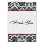 Cartes de Merci de mariage de Bourgogne de damassé