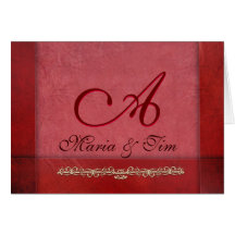 Cartes de monogramme colorées par rose élégant