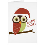 Cartes de Noël de huée de hibou de Père Noël Ho Ho