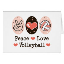Cartes de note de blanc de volleyball d'amour de p