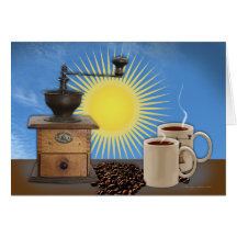 Cartes de note de café de matin