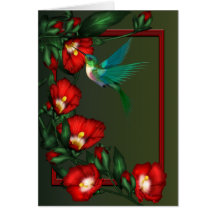 Cartes de note de ketmie de colibri