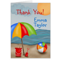 Cartes de note de Merci d'amusement de plage cartes