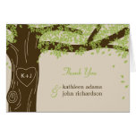 Cartes de note de Merci de mariage de chêne