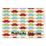 Cartes de note de Merci de moustache d'arc-en-ciel