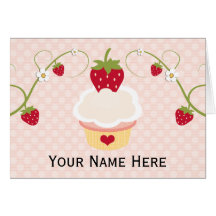 Cartes de note de Merci de petit gâteau de fraise