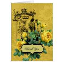 Cartes de note de Merci de roses jaunes