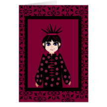 Cartes de note orientales de fille de Goth de styl