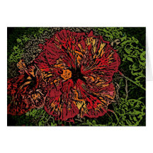Cartes de note personnalisables de fleur artistiqu