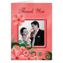Cartes de note roses de photo de Merci de mariage 