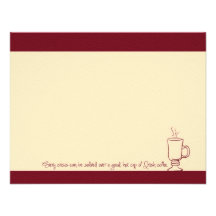 Cartes de note rouges rouges de tasse de café irla invitations