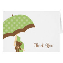 Cartes de note vertes de parapluie
