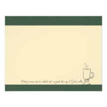 Cartes de note vertes de tasse de café irlandais invitations personnalisées