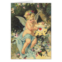 Cartes de note victoriennes d'ange