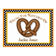 Cartes de recette de bretzel cartes postales