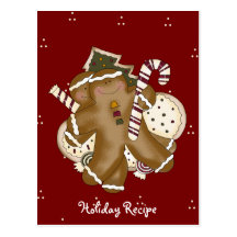 Cartes de recettes de vacances cartes postales