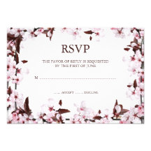 Cartes de réponse de la frontière RSVP de fleurs d Invitations Personnalisées