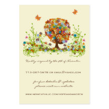 Cartes de réponse et de site Web d'arbre d'amour d Carte De Visite