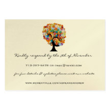 Cartes de réponse et de site Web d'arbre d'amour d Cartes De Visite Professionnelles
