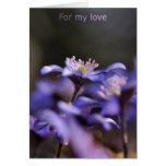 Cartes de Saint-Valentin avec la fleur bleu-violet