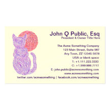 Cartes de visite artistiques d'animal familier d'a cartes de visite professionnelles