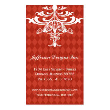 Cartes de visite Checkered de lustre rouge Cartes De Visite Professionnelles