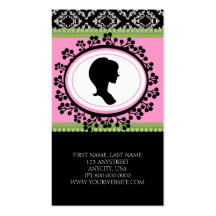 Cartes de visite chics de silhouette modèle de carte de visite