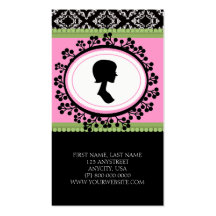 Cartes de visite chics de silhouette modèle de carte de visite