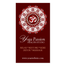 Cartes de visite d'âge de passion de l'OM de yoga  Cartes De Visite Personnelles