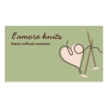 Cartes de visite d'aiguilles de tricot d'amour de  cartes de visite professionnelles