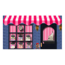 Cartes de visite d'amusement de magasin de sucreri cartes de visite professionnelles