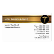 Cartes de visite d'assurance maladie cartes de visite professionnelles