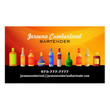 Cartes de visite de barman cartes de visite personnelles