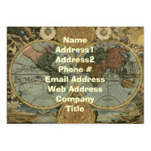 Cartes de visite de carte de Vieux Monde Cartes De Visite Personnelles