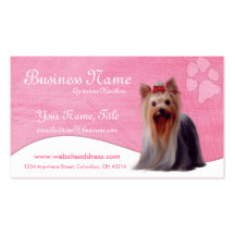 Cartes de visite de chien : : Yorkshire Yorkie Cartes De Visite Professionnelles