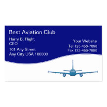 Cartes de visite de club d'aviation modèle de carte de visite