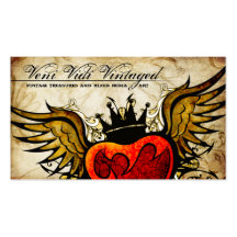 Cartes de visite de coeur à ailes par tatouage urb cartes de visite personnelles