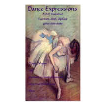 Cartes de visite de DANSE ou de BALLET Cartes De Visite Personnelles