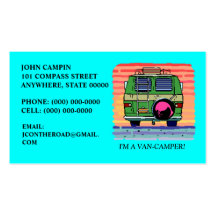 CARTES DE VISITE DE ~ DE CONVERSION VAN CAMPING ! CARTES DE VISITE PERSONNELLES