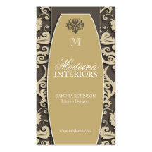 Cartes de visite de décorateur intérieur de damass cartes de visite professionnelles