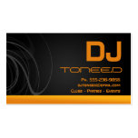 Cartes de visite de jockey de disque du DJ oranges cartes de visite