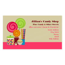 Cartes de visite de magasin de sucrerie cartes de visite personnelles