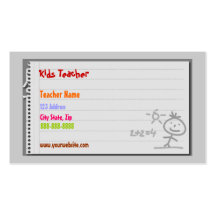 Cartes de visite de maître d'école cartes de visite personnelles