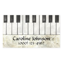 Cartes de visite de musicien de professeur de pian modèles de cartes de visite