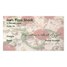 Cartes de visite de pizza de pepperoni modèle de carte de visite