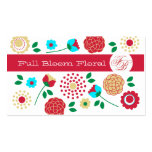 Cartes de visite de pleine floraison cartes de visite personnelles