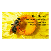 Cartes de visite de pollen d'abeille modèles de cartes de visite