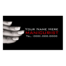 Cartes de visite de professionnel de manucure carte de visite