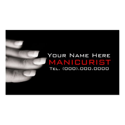 Cartes de visite de professionnel de manucure carte de visite