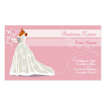 Cartes de visite de robe de mariage cartes de visite professionnelles